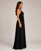 Loovay Varelia Halter Maxi-jurk, Diepe V-hals