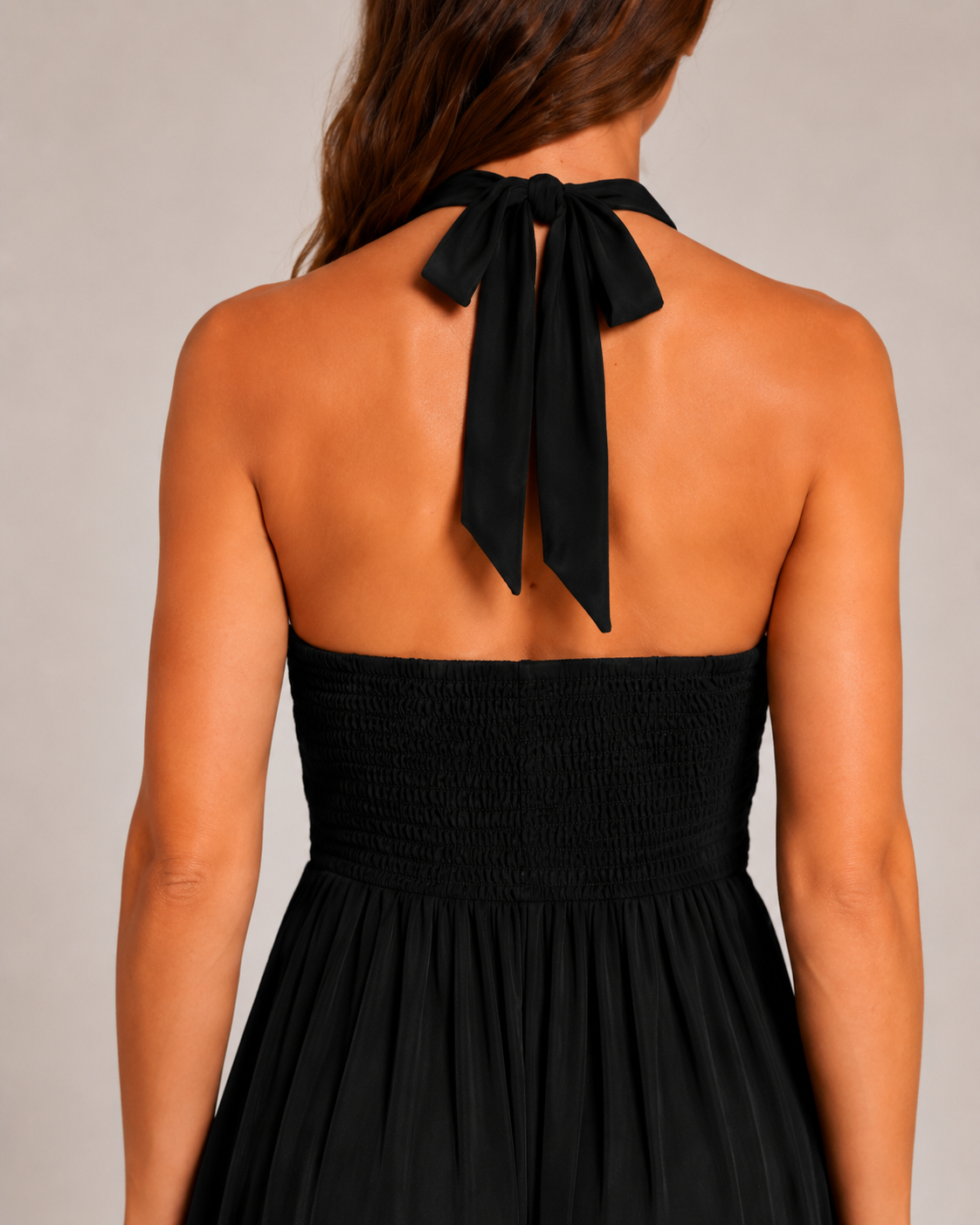 Loovay Varelia Halter Maxi-jurk, Diepe V-hals