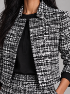 Loovay Rovielle Geruite Tweed Feestset met Wide Leg Broek