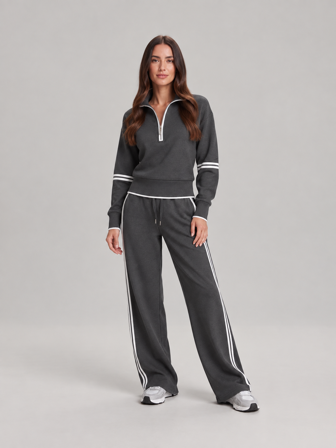 Loovay Vionelle Loungewear Set met Sweater en Wide Leg Broek