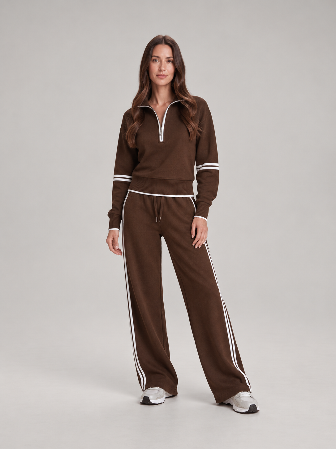 Loovay Vionelle Loungewear Set met Sweater en Wide Leg Broek
