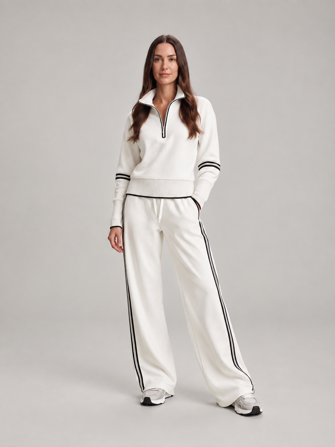 Loovay Vionelle Loungewear Set met Sweater en Wide Leg Broek