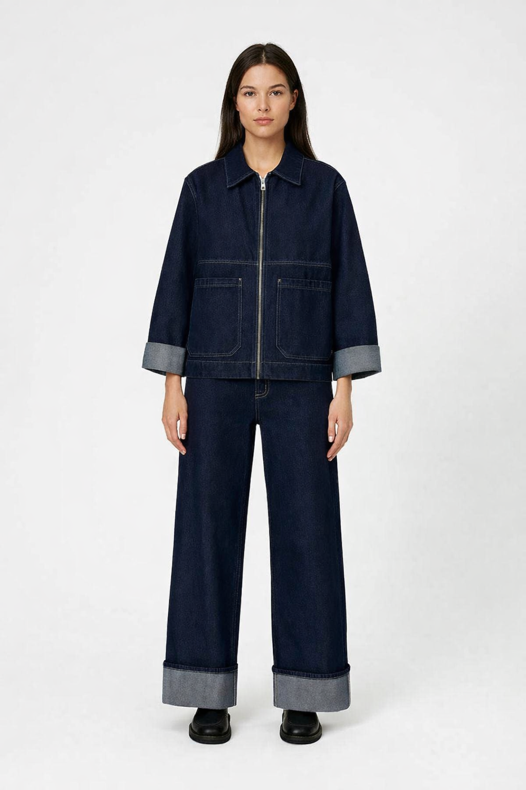 Loovay Draxelle Set, Donkere Denim Co-ord