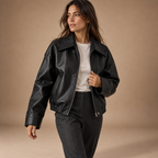 Loovay Soreva Oversized PU Lederlook Jas