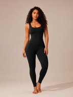 Loovay Flexora Aansluitende Dames Jumpsuit, Geribde Stretch