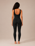 Loovay Flexora Aansluitende Dames Jumpsuit, Geribde Stretch