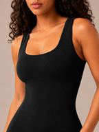 Loovay Flexora Aansluitende Dames Jumpsuit, Geribde Stretch