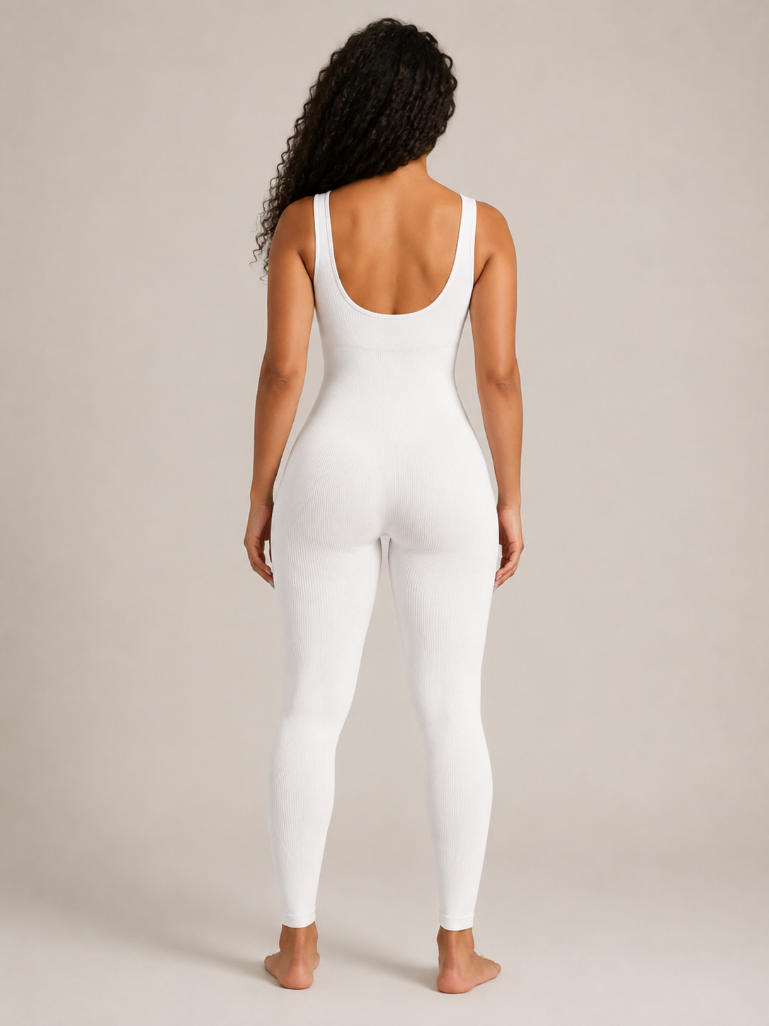 Loovay Flexora Aansluitende Dames Jumpsuit, Geribde Stretch
