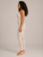 Loovay Flexora Aansluitende Dames Jumpsuit, Geribde Stretch