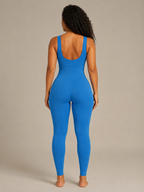 Loovay Flexora Aansluitende Dames Jumpsuit, Geribde Stretch