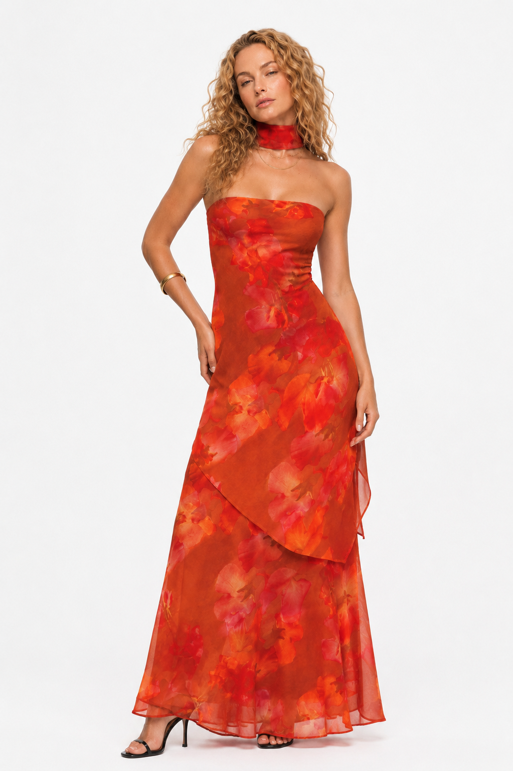 Loovay Rosamira Jurk, Romantische Bloemen Maxi