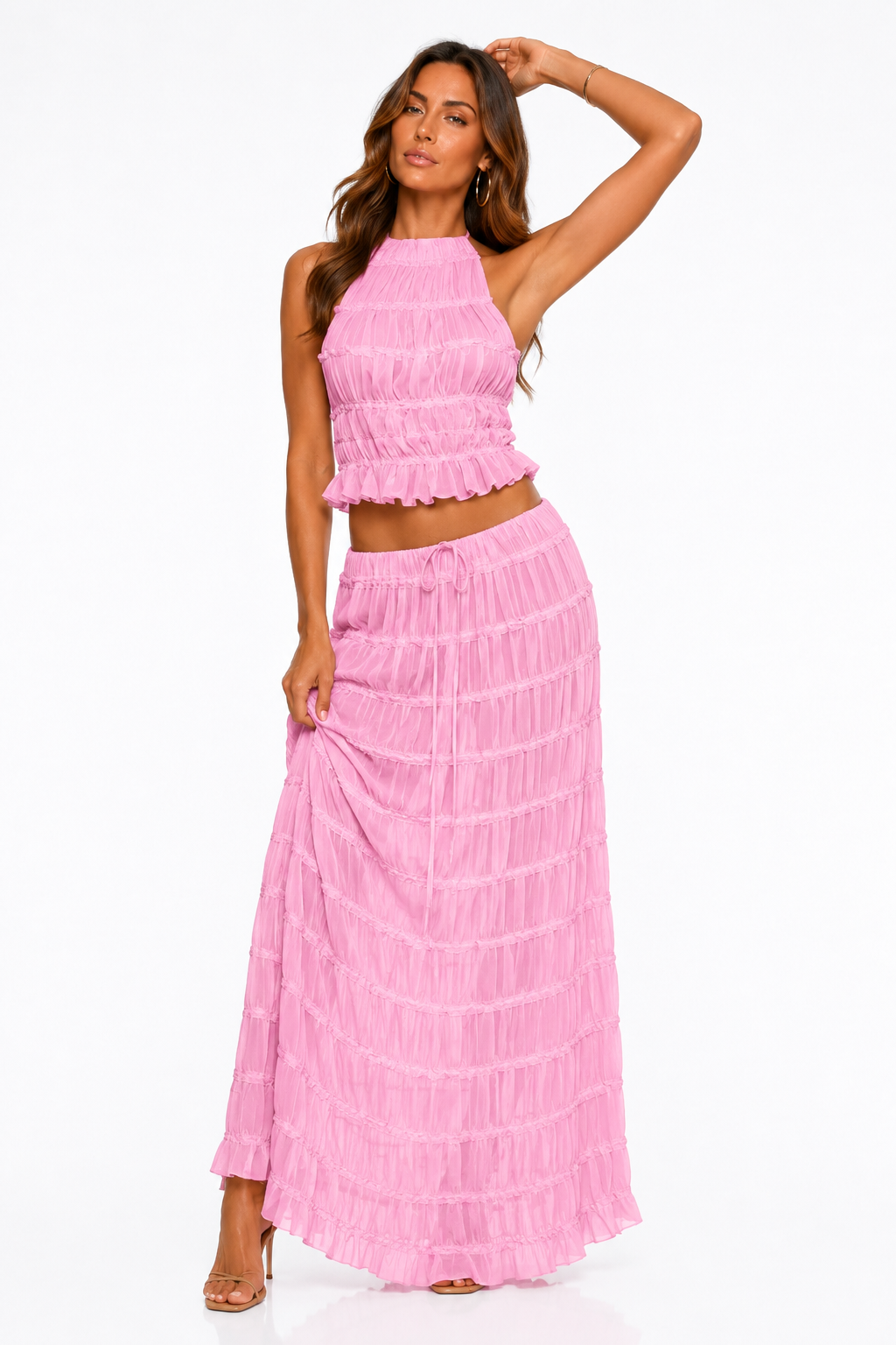 Loovay Auréline Set, Halter Maxi Elegantie