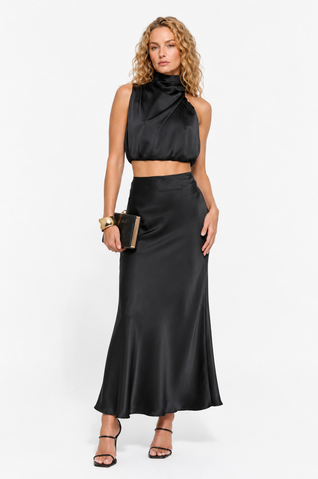 Loovay Seralya Two Piece Set, Satijnen Halterdesign