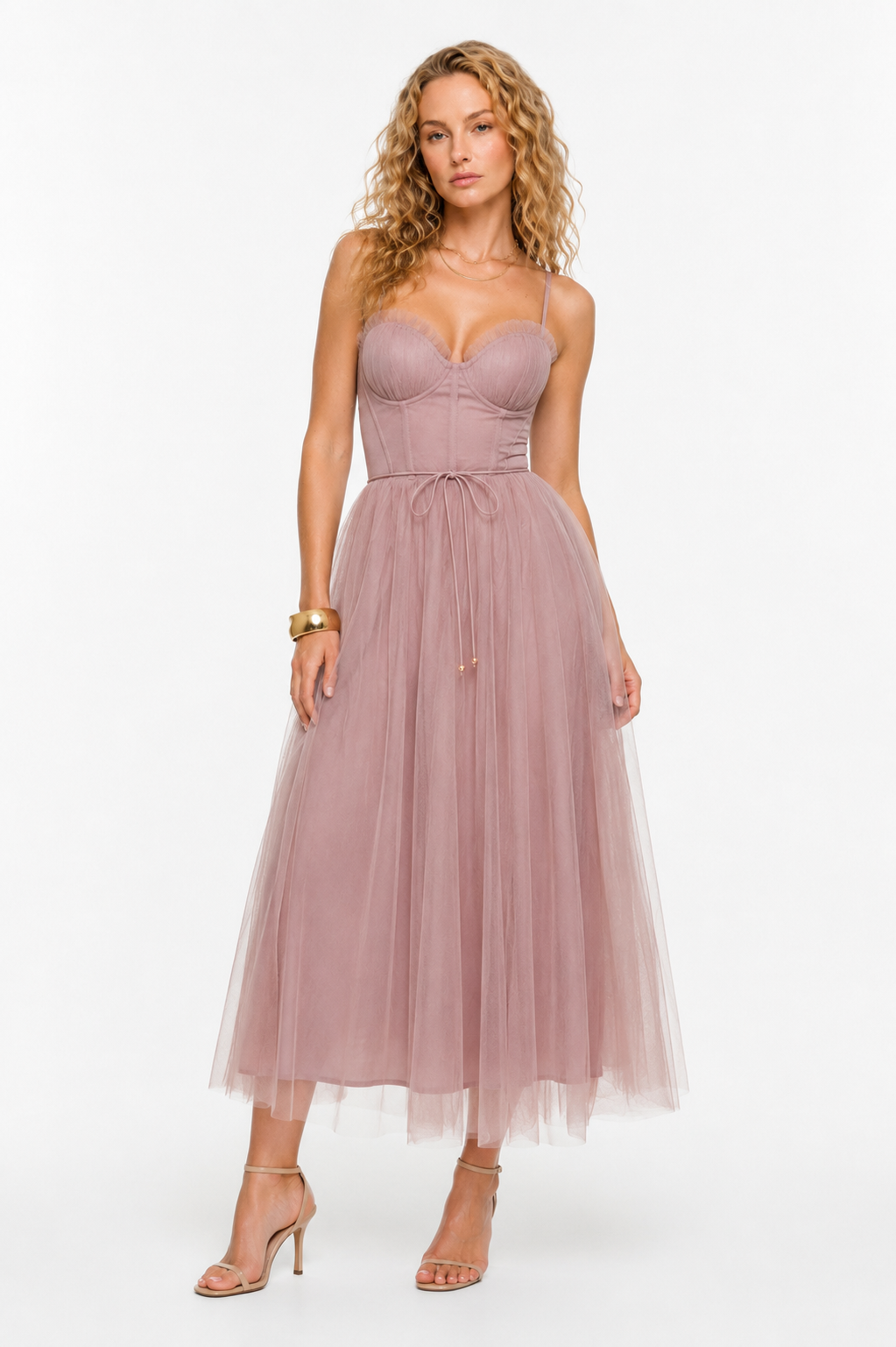 Loovay Elanora Maxi Jurk, Tule Korsetdesign
