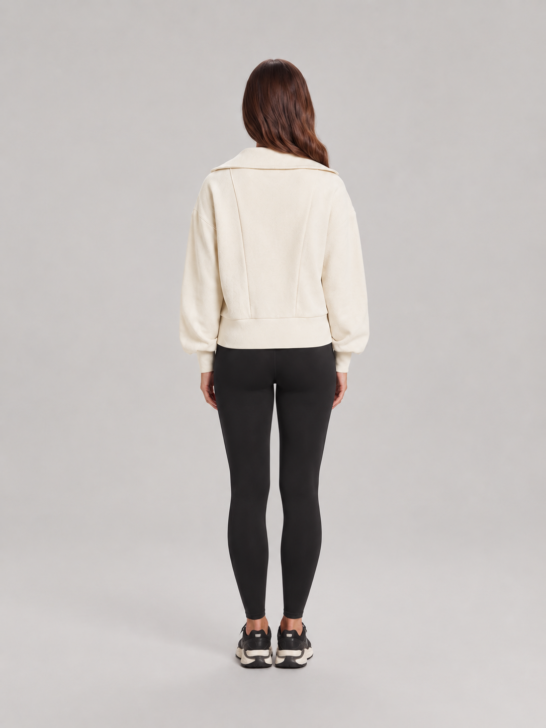 Loovay Nivara Sweater met Hoge Kraag en Halve Rits