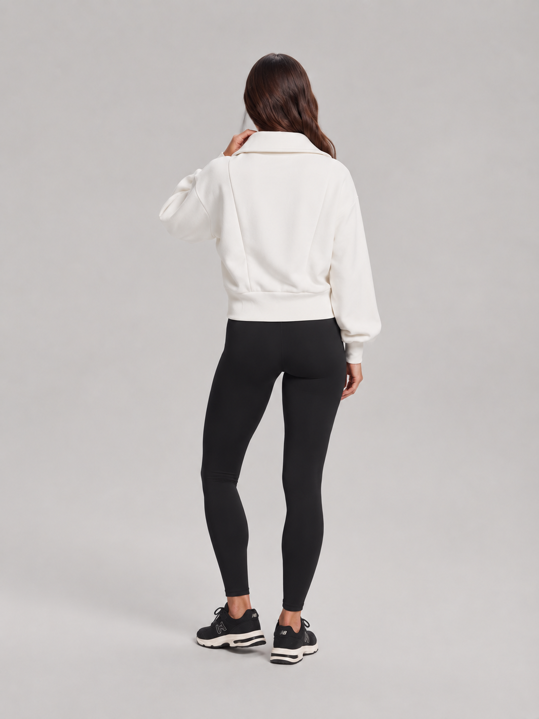 Loovay Nivara Sweater met Hoge Kraag en Halve Rits