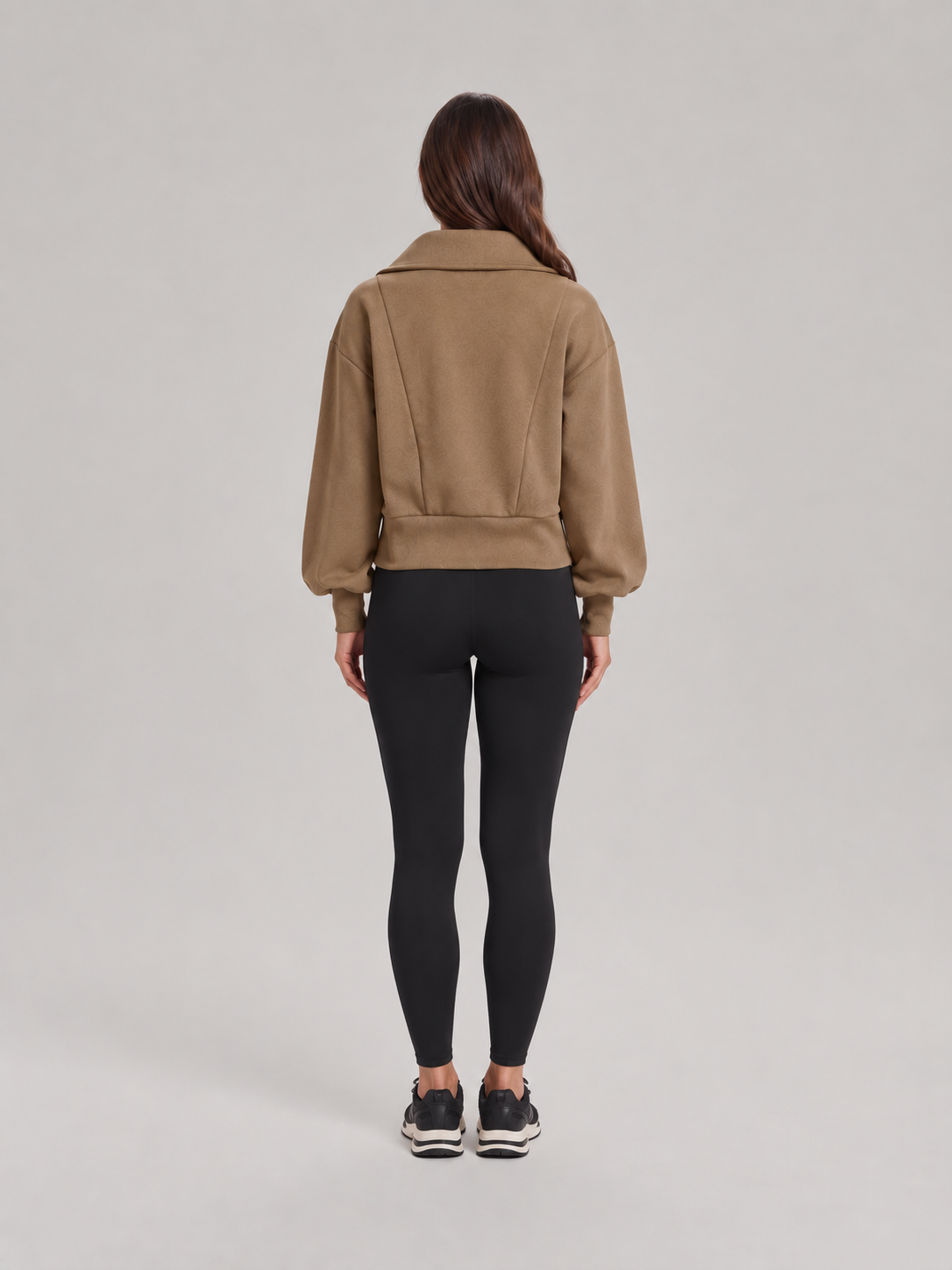 Loovay Nivara Sweater met Hoge Kraag en Halve Rits