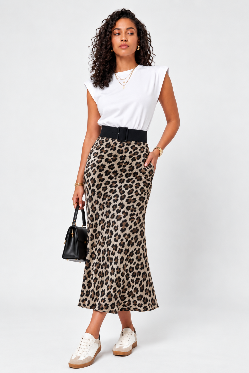 Loovay Zarelle Rok, Satijnlook Luipaardprint