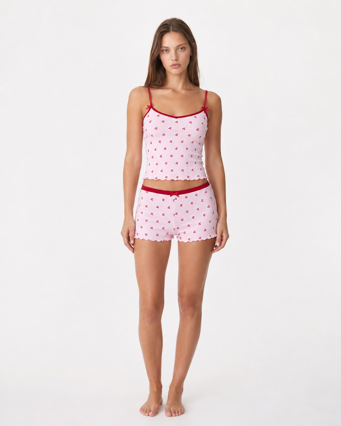 Loovay Ceriselune Pyjamaset met Kersenprint
