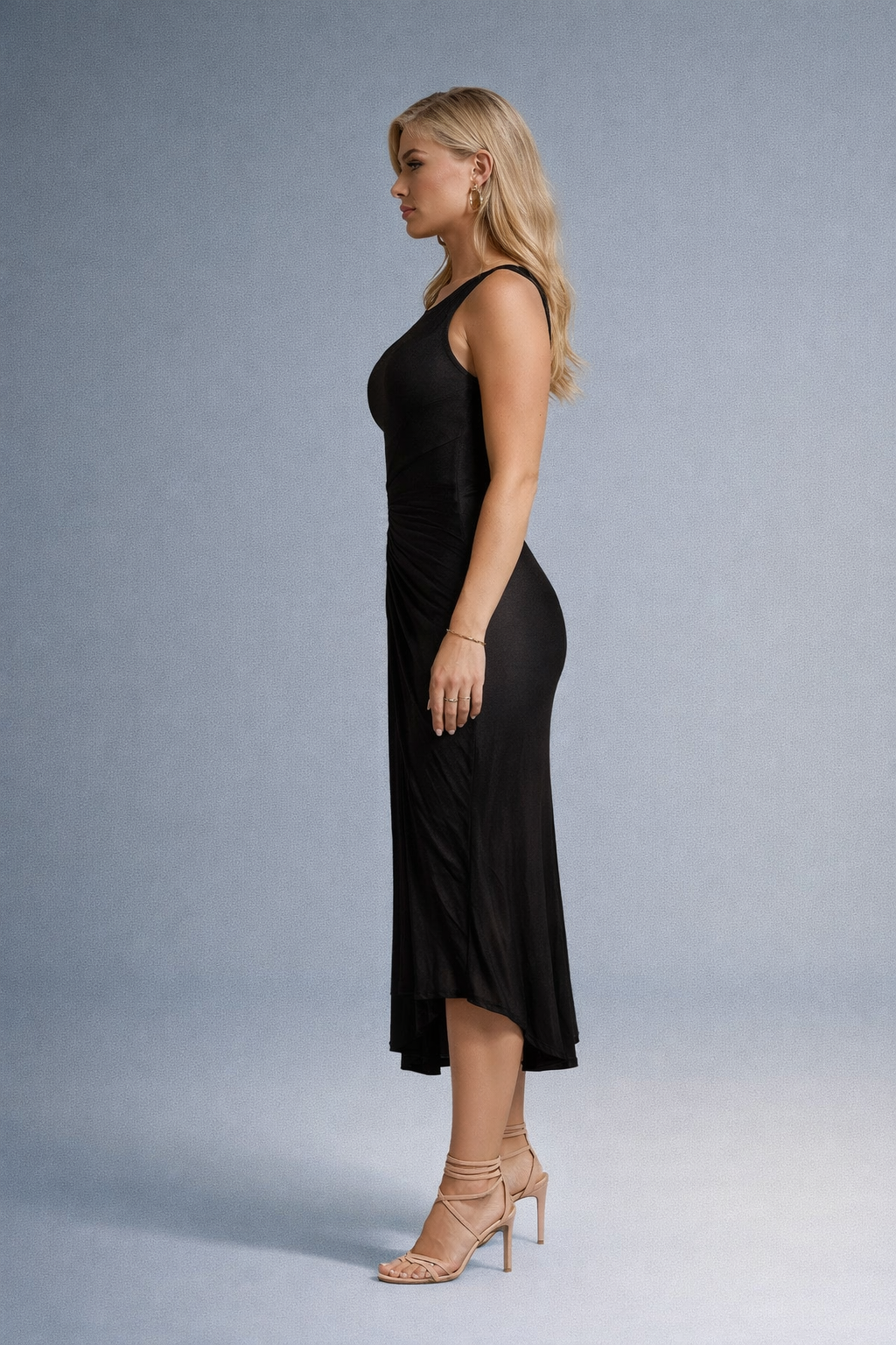 Loovay Auralis Jurk, One-Shoulder Jurk met Plooien
