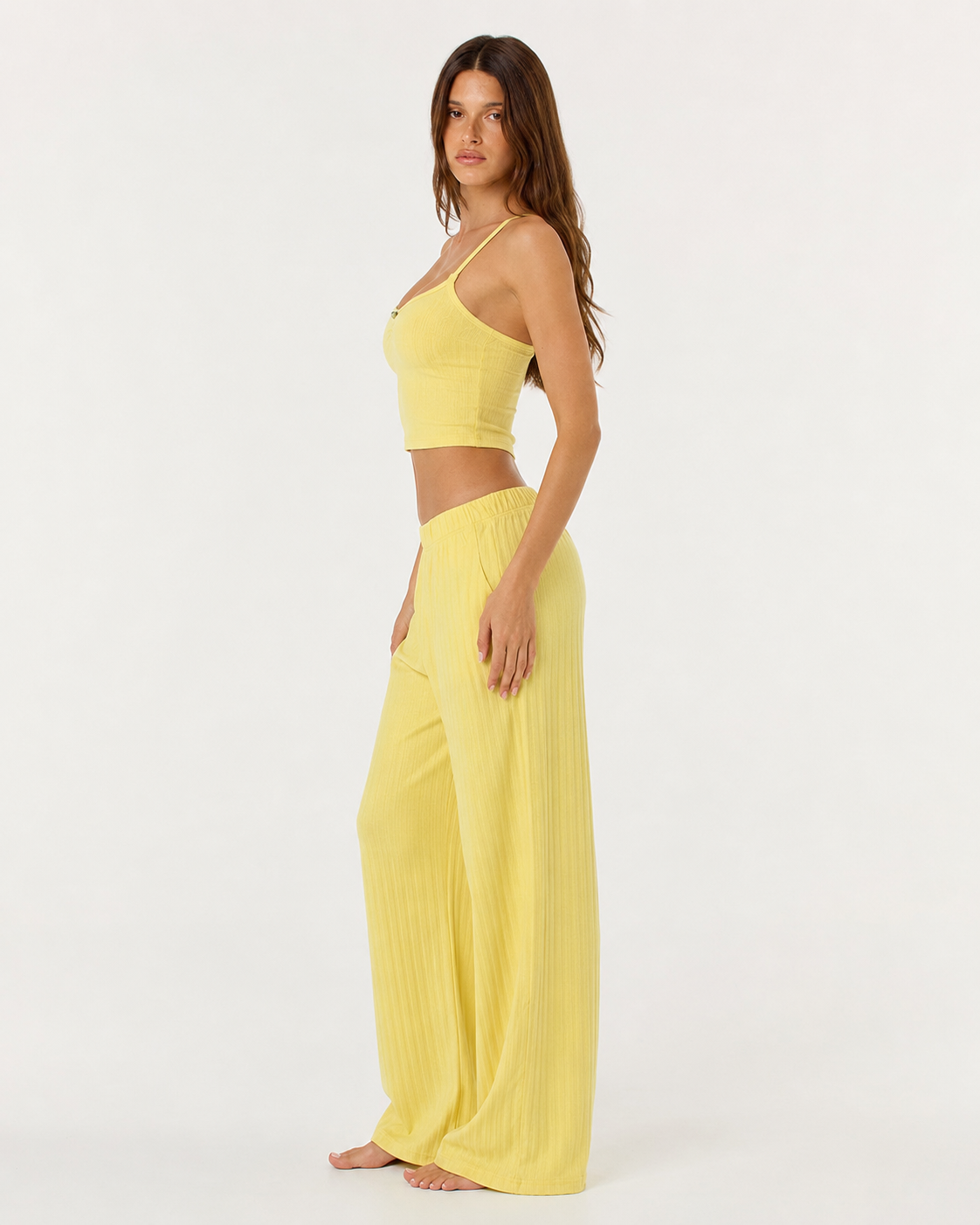 Loovay Tricotelle Gebreide Loungeset met Wijde Broek