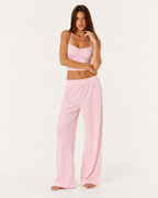 Loovay Tricotelle Gebreide Loungeset met Wijde Broek