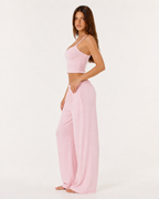 Loovay Tricotelle Gebreide Loungeset met Wijde Broek
