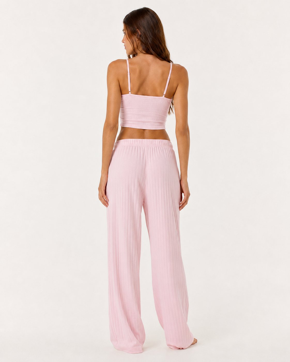 Loovay Tricotelle Gebreide Loungeset met Wijde Broek