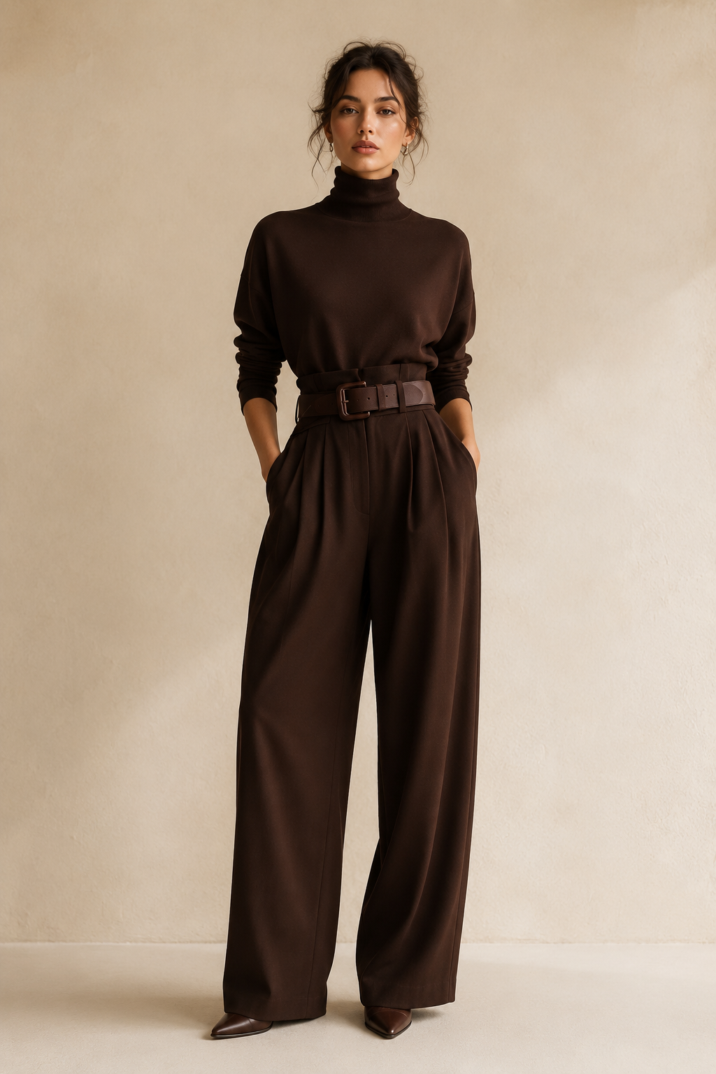 Loovay Avenor Tweedelige Set, Coltrui & Wide Leg Broek