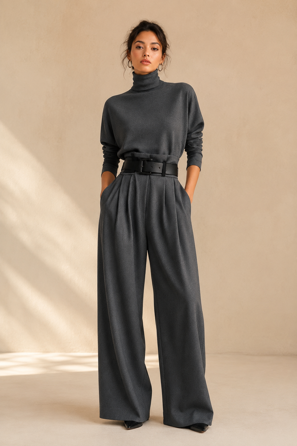 Loovay Avenor Tweedelige Set, Coltrui & Wide Leg Broek