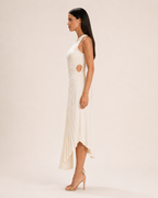 Loovay Auralis Jurk, One-Shoulder Jurk met Plooien