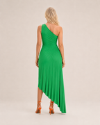 Loovay Auralis Jurk, One-Shoulder Jurk met Plooien