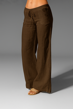 Loovay Linvera Broek, Linnenmix Trekkoord Design