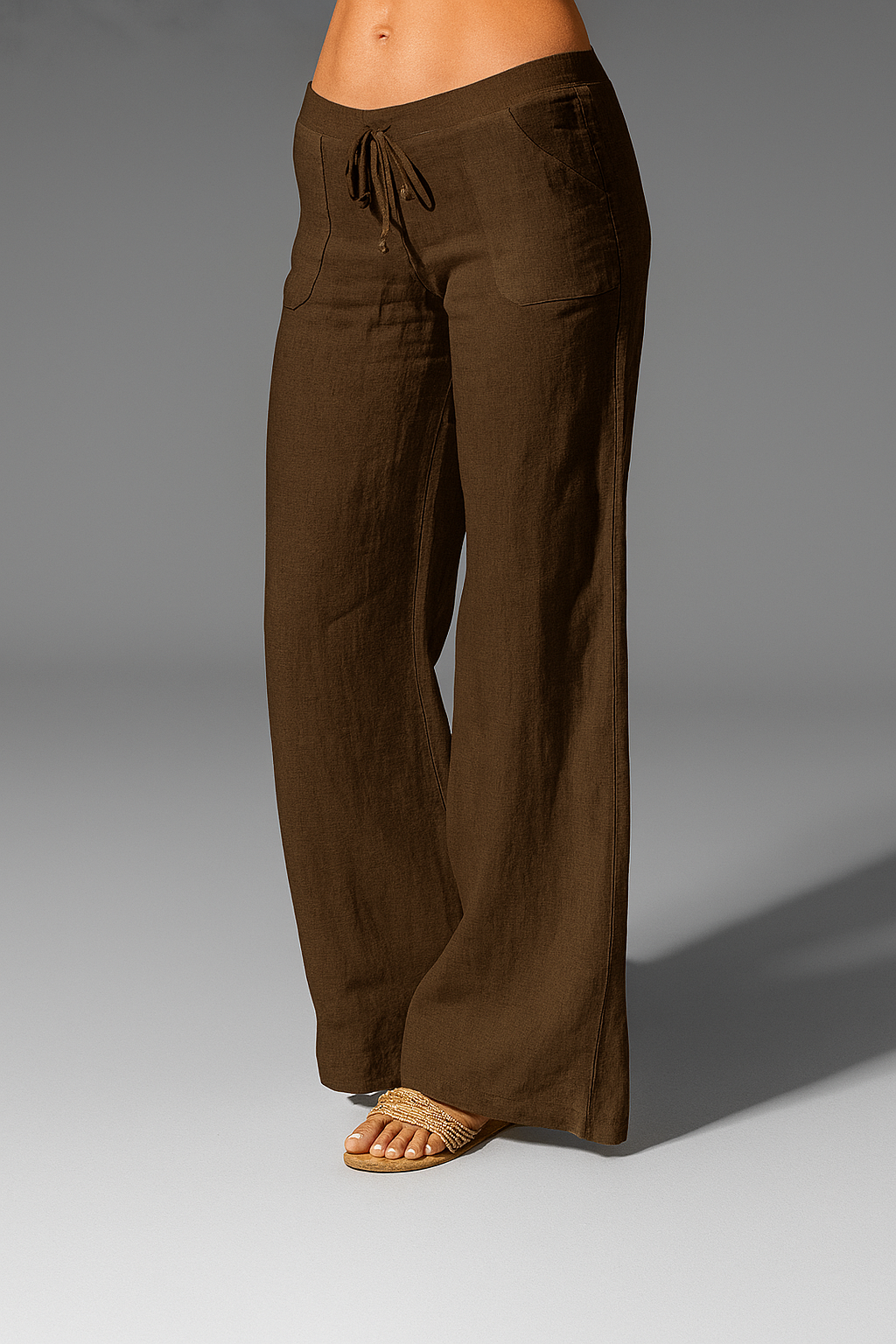 Loovay Linvera Broek, Linnenmix Trekkoord Design