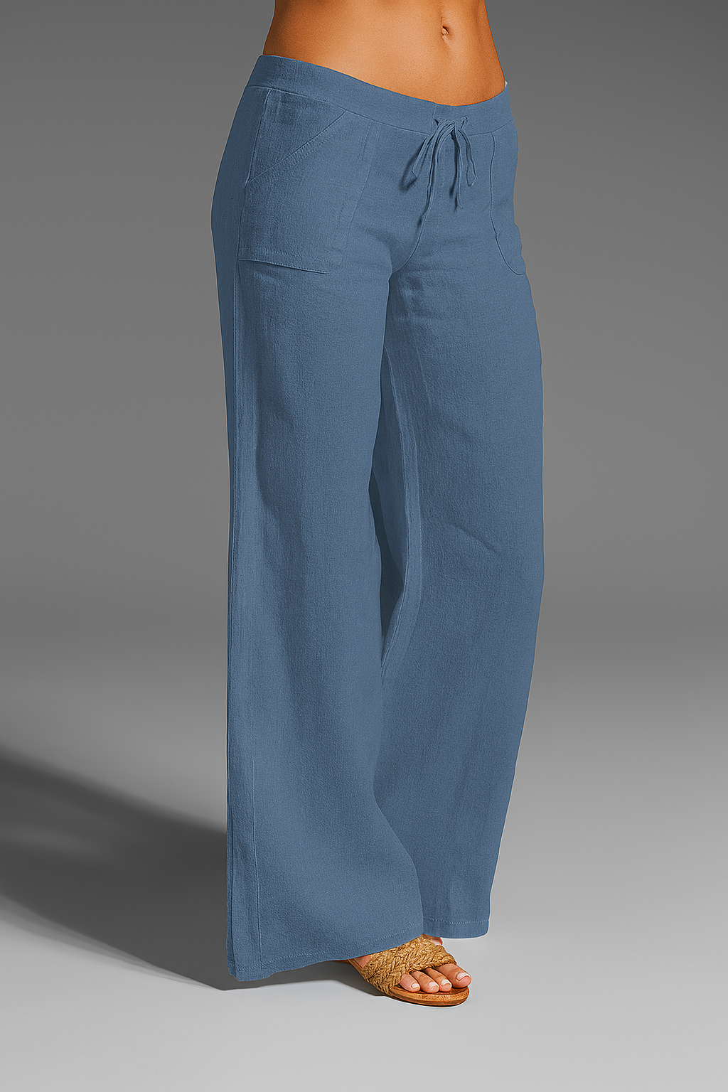 Loovay Linvera Broek, Linnenmix Trekkoord Design