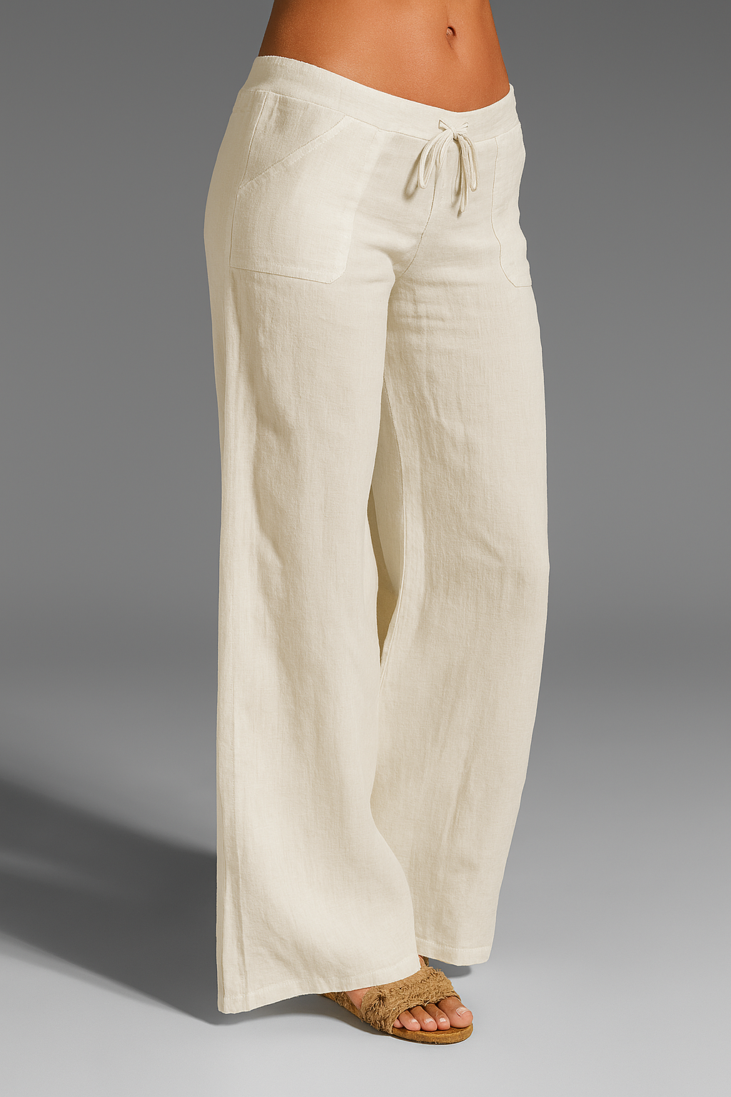 Loovay Linvera Broek, Linnenmix Trekkoord Design