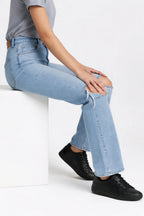 Loovay - Straight Fit Jeans met Hoge Taille & Scheuren