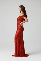 Loovay Lunavia Jurk, Off Shoulder Split Design