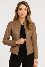 Loovay Renova Korte Damesjas met Leren Look