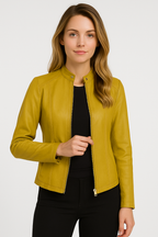 Loovay Renova Korte Damesjas met Leren Look