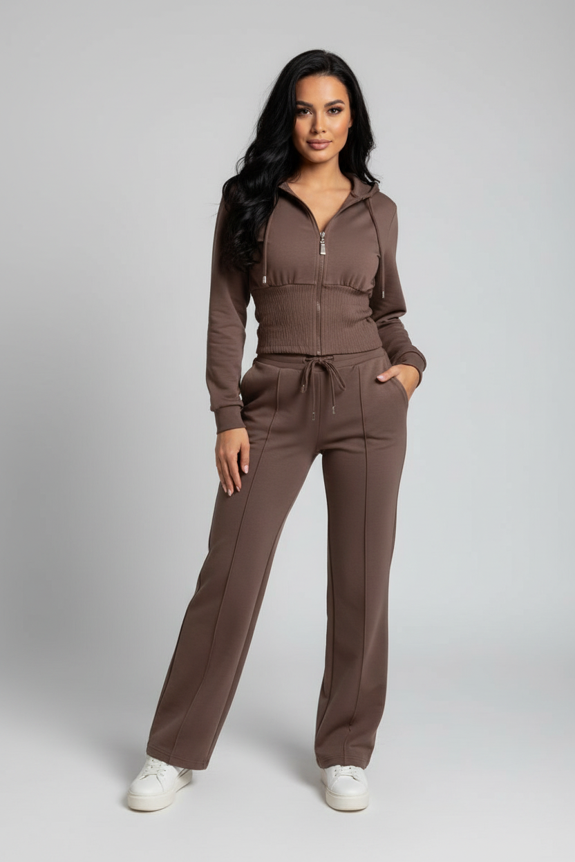 Loovay Marielle Hoodie Set met Rechte Broek