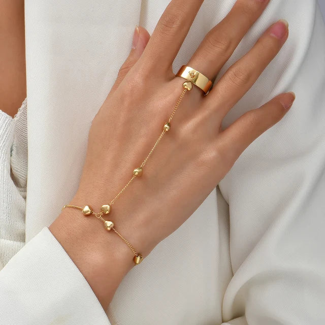 Loovay Isalyn Handketting, Ring-Armband Combinatie