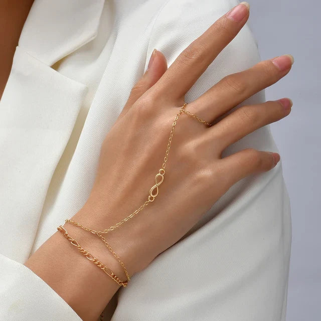 Loovay Isalyn Handketting, Ring-Armband Combinatie