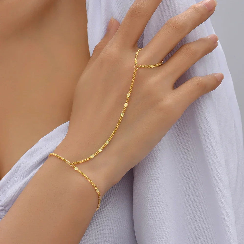 Loovay Isalyn Handketting, Ring-Armband Combinatie