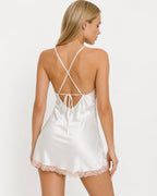 Loovay Dentelle Nachthemd met Kanten Zoom