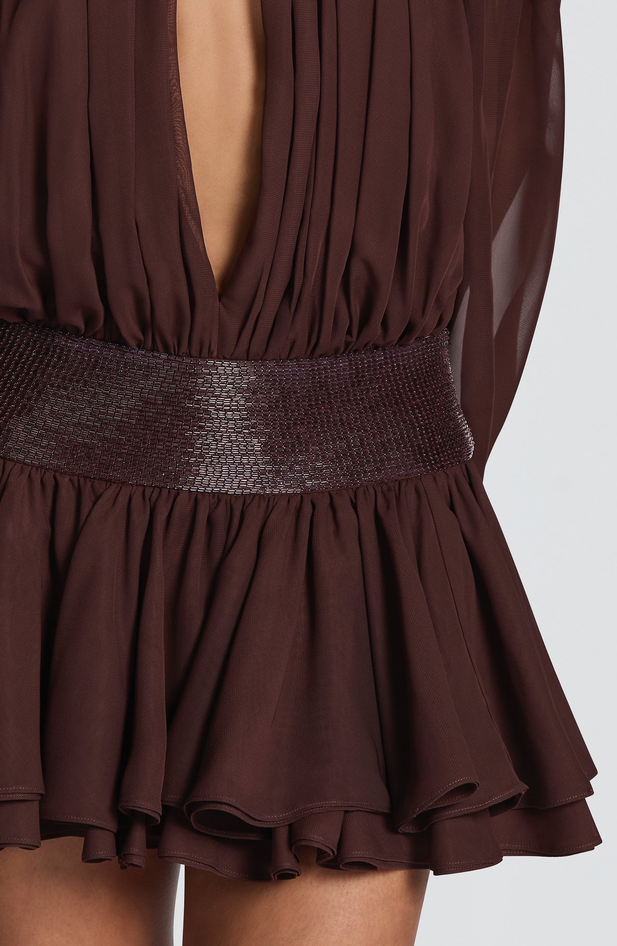 Loovay Serelise Off Shoulder Mini Jurk met Ballonmouwen