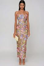 Loovay Botanique, Strapless Maxi-Jurk met Bloemborduurwerk