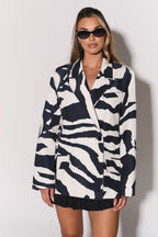 Loovay Zorelia Oversized Blazer met Zebraprint