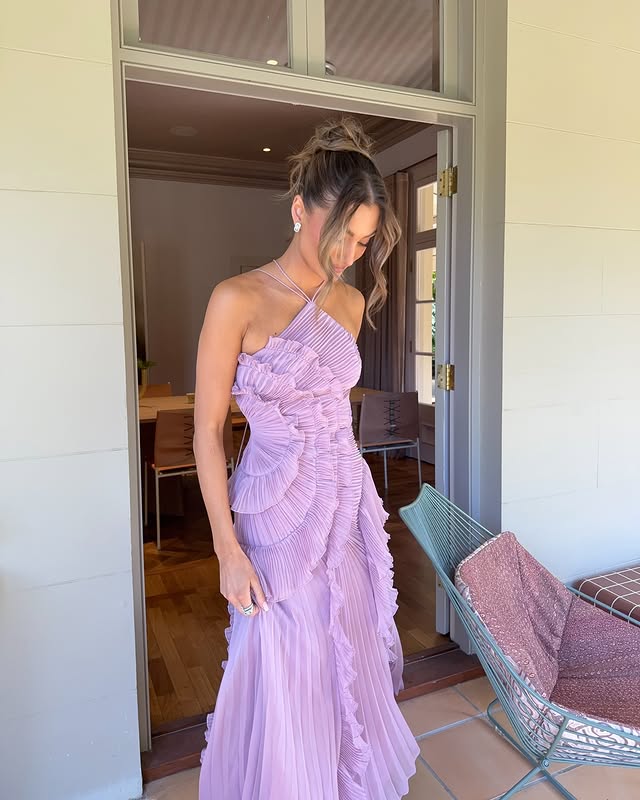 Loovay Amelisse Jurk, Plissé Maxi