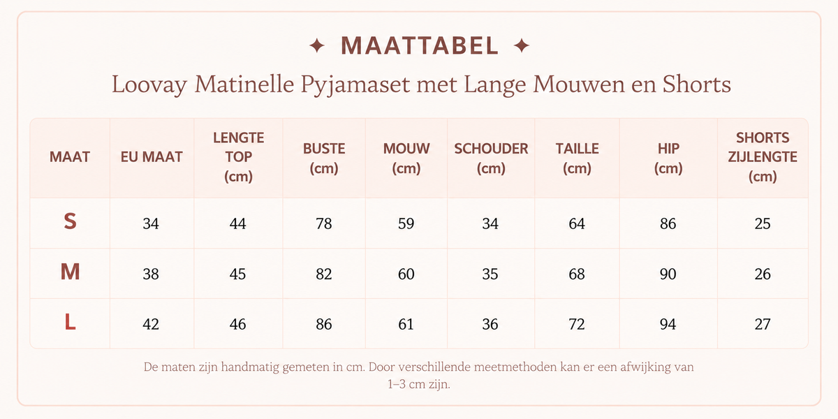 Loovay Matinelle Pyjamaset met Lange Mouwen en Shorts